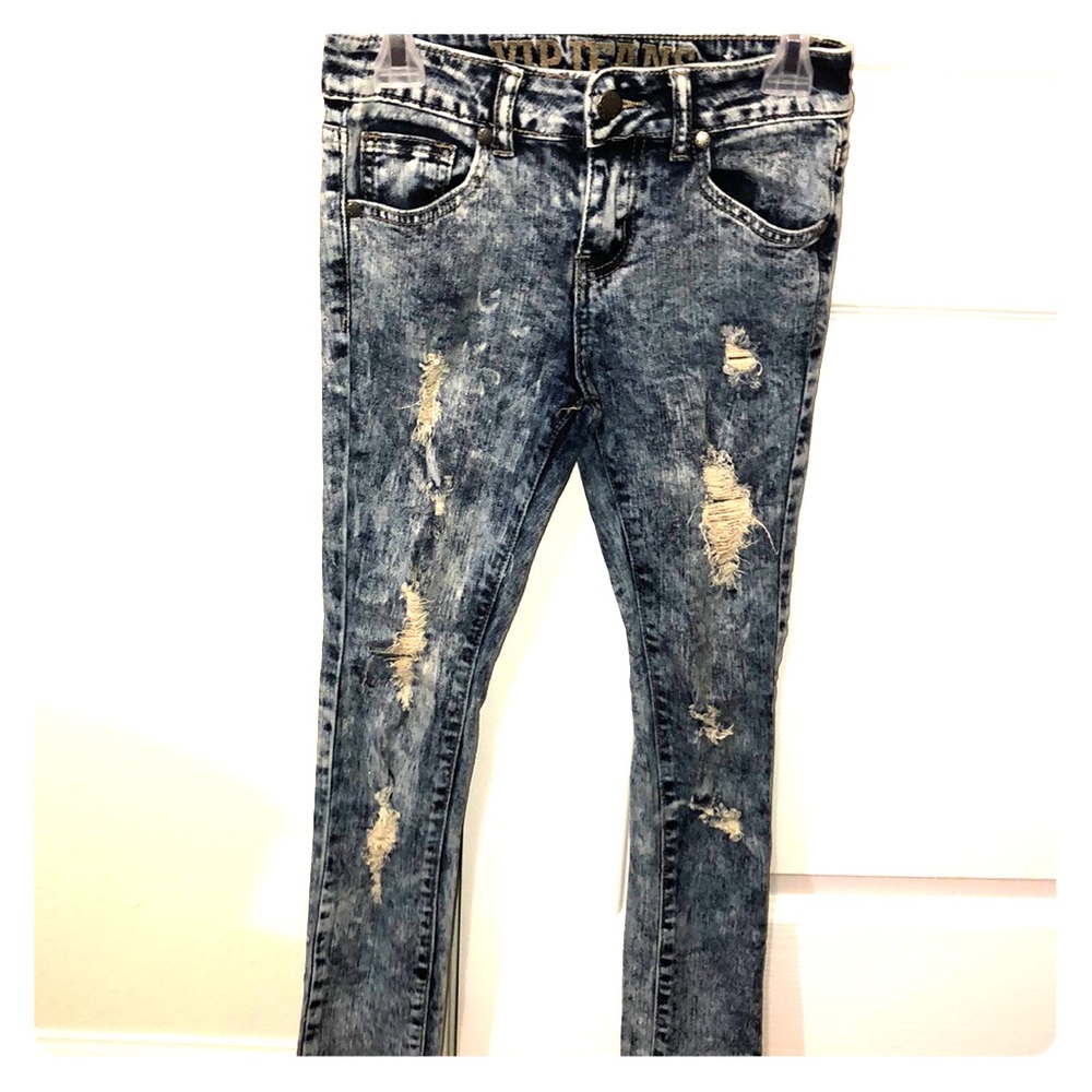 Girls VIP destressed jeans